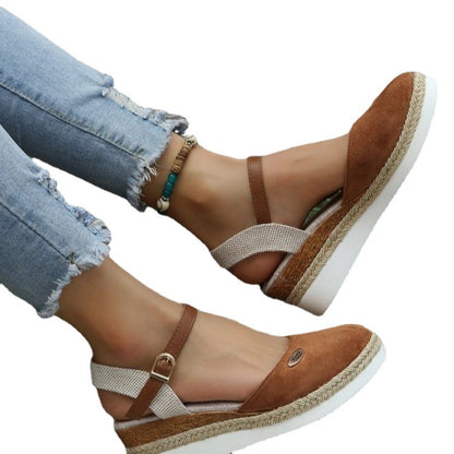 Women's Platform Wedge Lightweight Hemp Rope Sandals