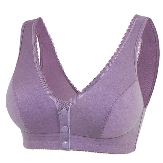 Cotton front button bra without steel ring beautiful back bra