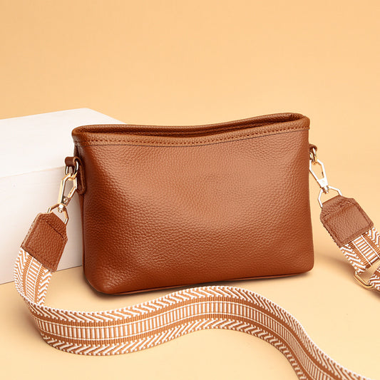 Fashion Simple Lychee Pattern Shoulder Messenger Bag