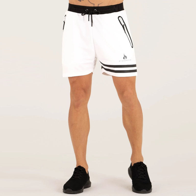 Quick-drying Slim Fit Running Unilateral Striped Sports Shorts Men