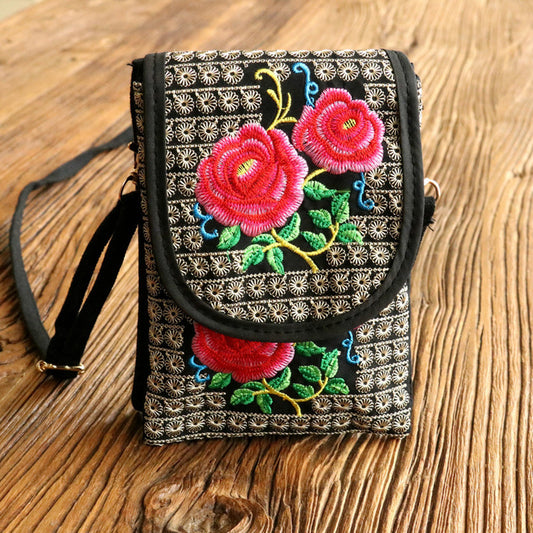 Ethnic Embroidered Bag Ladies Flap Canvas