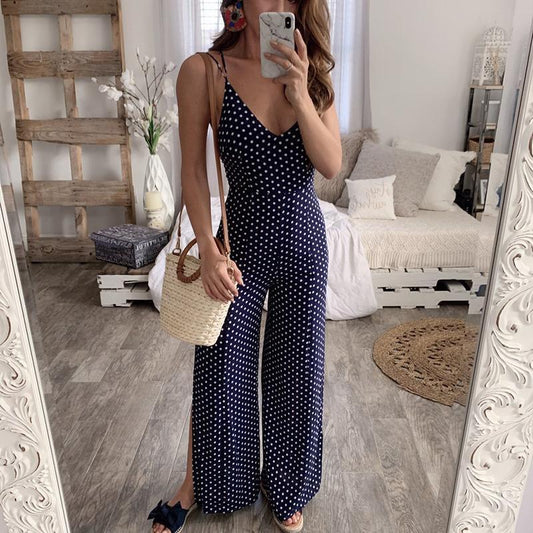 AliExpress Wave Dot Fashion Sexy Casual Wide Leg Jumpsuit