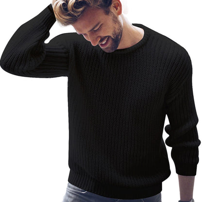 Men's Sweater Men's Casual Solid Color Sweater Knitting