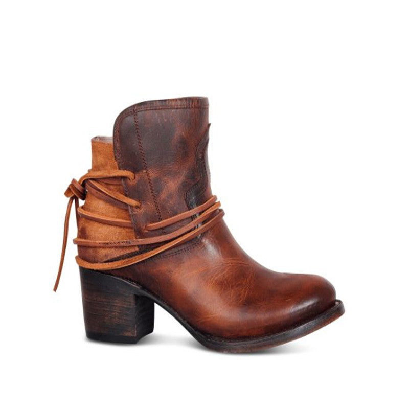 Large size women's shoes leather boots