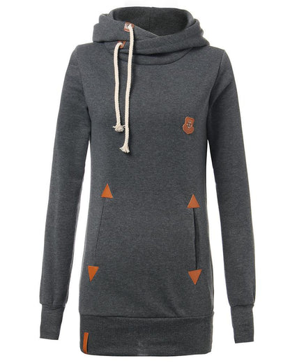 Pocket long-Sleeved Fleece Hooded Sweater Coat