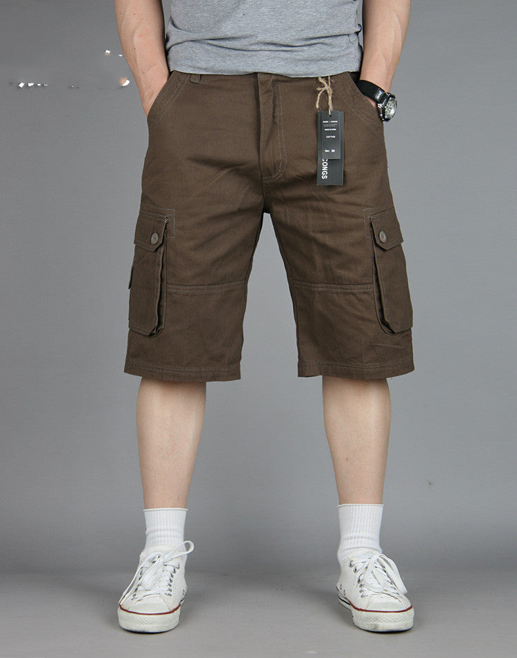 Men's Tooling Big Pocket Beach Casual Cotton Shorts