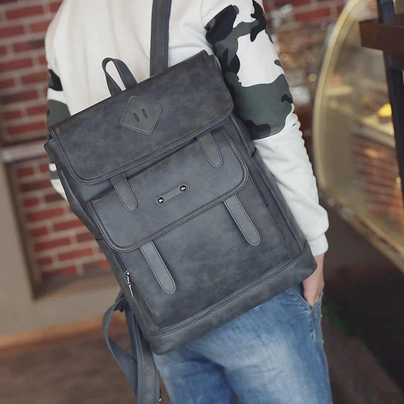 Color leather retro Backpack Laptop