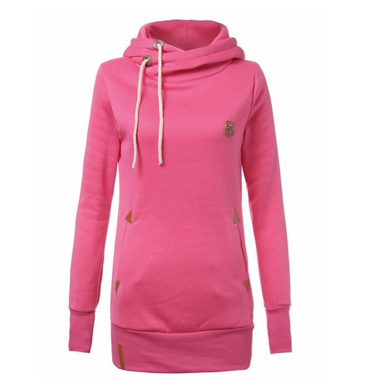 Pocket long-Sleeved Fleece Hooded Sweater Coat