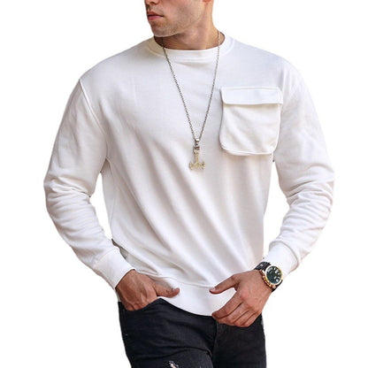 Round Neck Pullover Loose Solid Color Sweater