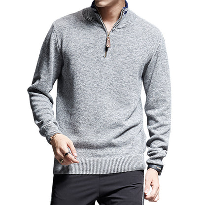 Zipper Stand-up Collar Fashion Sweater Men's Sweater Bottoming Shirt